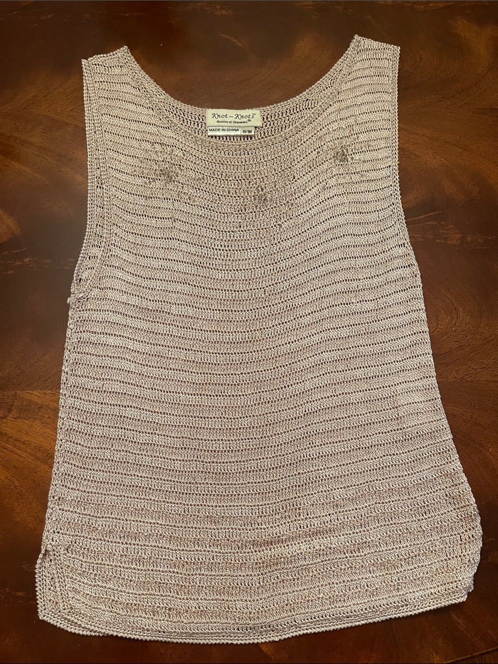 Knot -Knots Cream Knit Sleeveless Tank Top